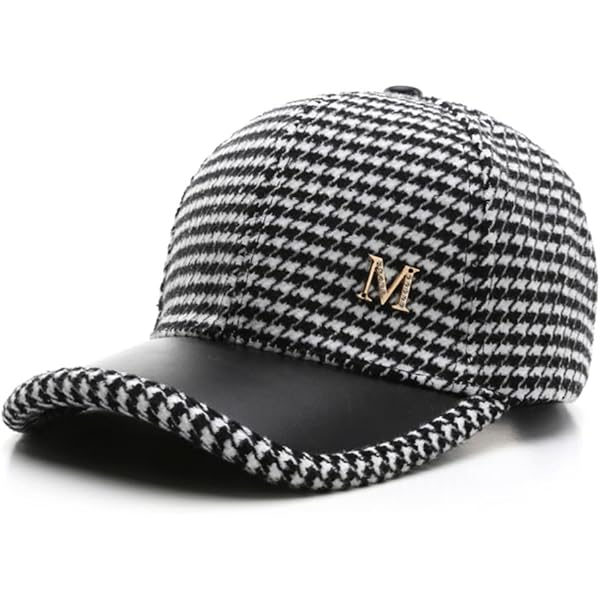 Unisex Retro Houndstooth Print Baseball Cap Casual Sun Protection