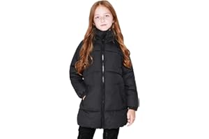 maoo garden Girls Winter Long Puffer Lightweight Coat Thick Padded Soft Fleece Jacket with Hood