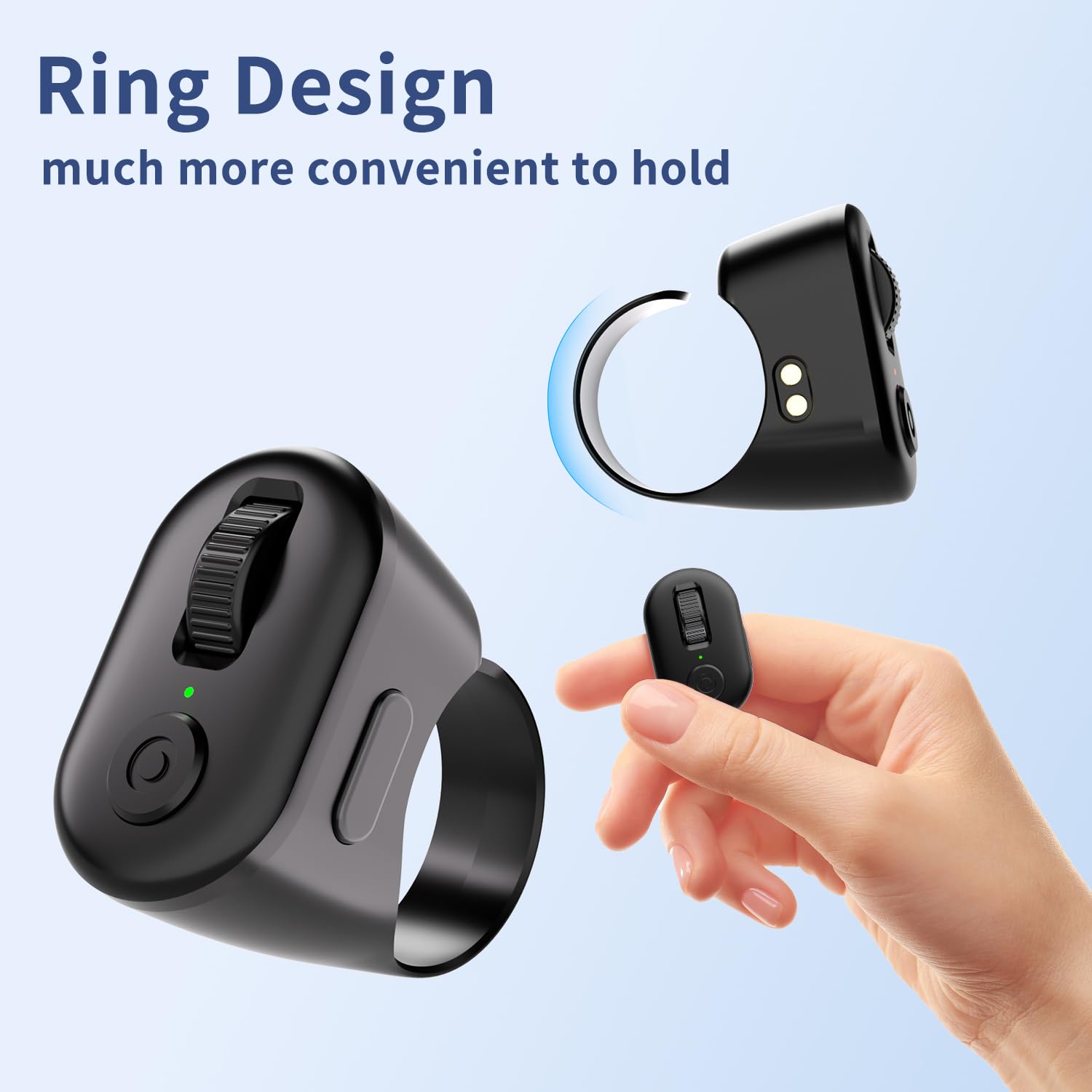 KINMATES Tiktok Scrolling Ring, Page Turner for iPad & Android Tablet Ebook Reading, Bluetooth Connected, Remote Control for iPhone Series, iPad, Android Phone, and More
