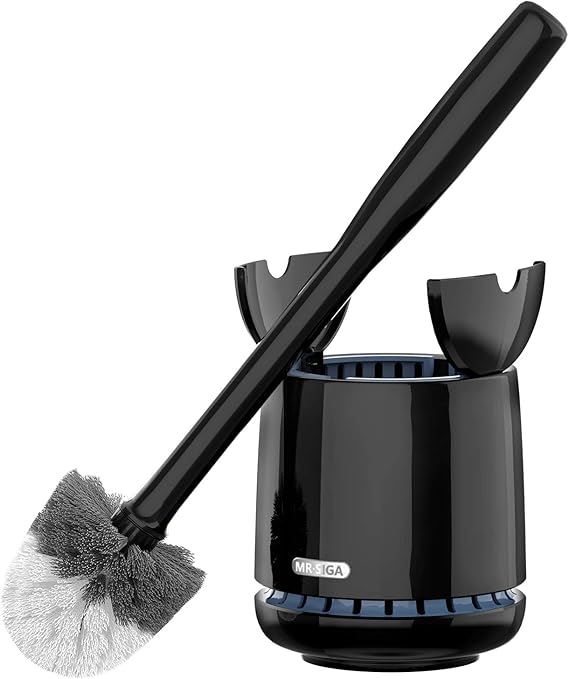 MR.SIGA Premium Toilet Bowl Brush and Holder with Solid Handle and Durable Bristles for Bathroom