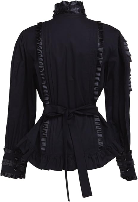 black lace ruffle blouse