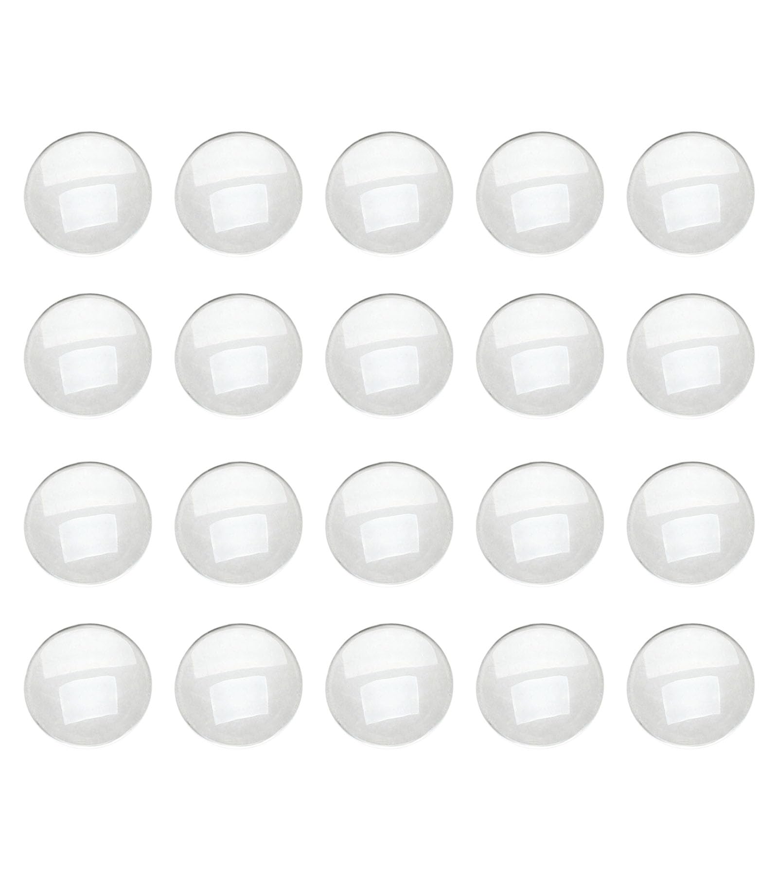 Dophee Transparent Glass Cabochons, 30mm Flat Back Glass Dome Tile 20PCS Crystal Clear Round Cabochons for Jewellery Making Photo Pendant Necklaces Craft