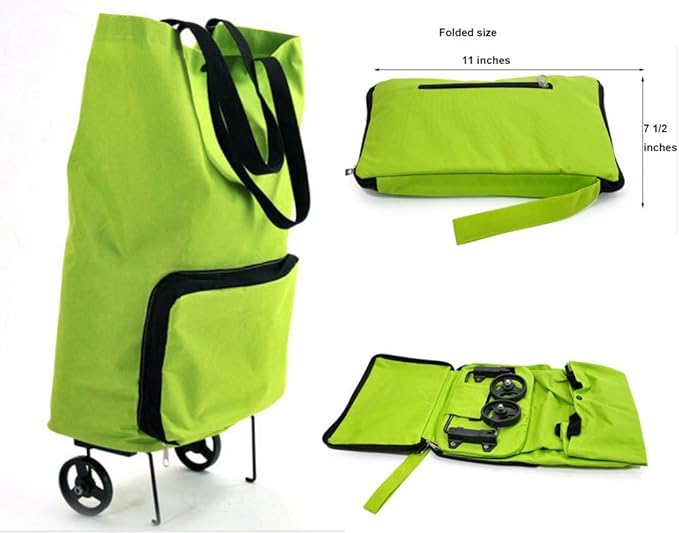 Foldable Trolley Bag, Packable Tote Dolly With wheels For