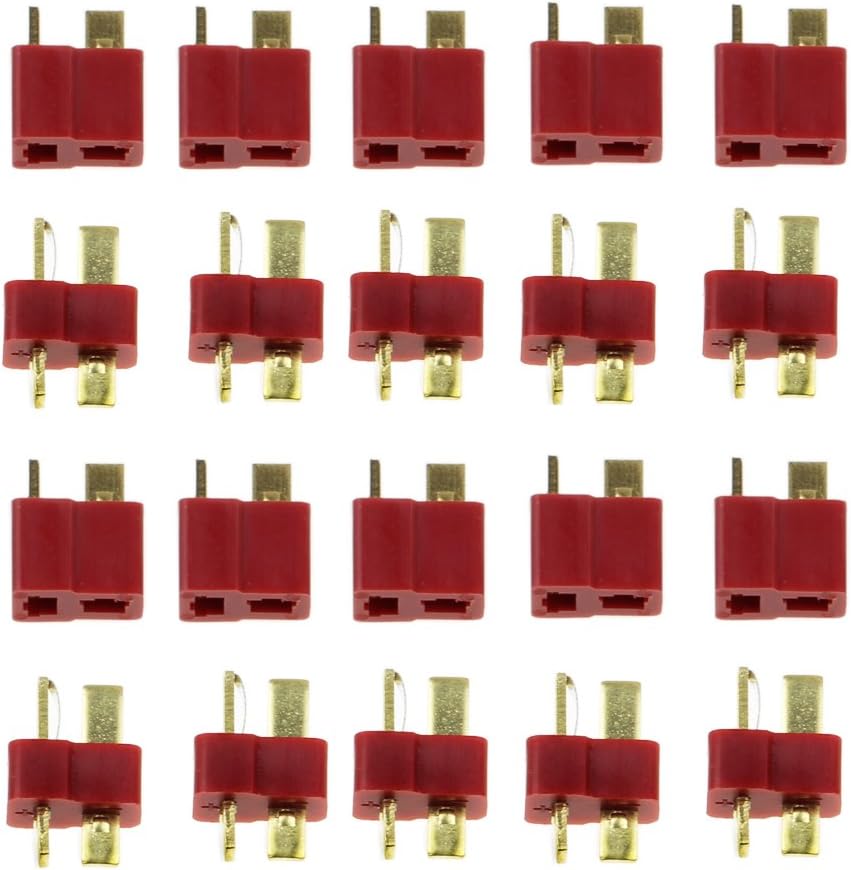 JUYO VONSAN 10 Pairs Ultra T Plug Connectors Deans Style for RC LiPo Battery Male and Female