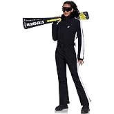 HOTIAN Women One Piece Ski Suits Slim Fit Overalls Jumpsuits Waterproof Winter Outdoor Snowboard Snow Suits