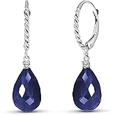 Galaxy Gold GG 14k Solid Gold Leverback Earrings with Diamonds and Sapphires