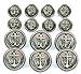 New ANTIQUE SILVER Finished ~NAVAL ANCHOR~ METAL BLAZER BUTTON SET ~ 14-Piece Set of Shank Style Fashion Buttons For DOUBLE BREASTED Blazers, Sport Coats, Jackets & Military Uniforms ~ METALBLAZERBUTTONS.COM