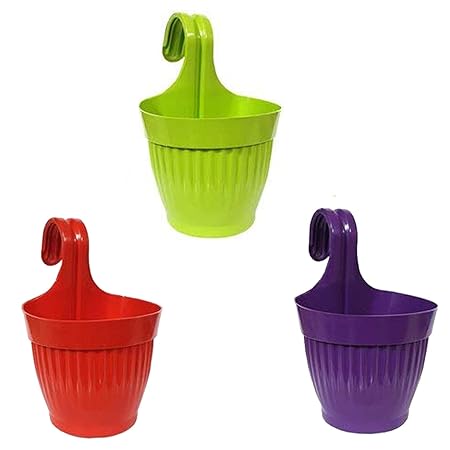 Go Hooked Plastic Hanging Pots & Planters-Set of 3