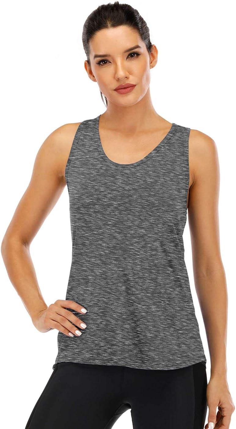 Fihapyli Workout Tank Tops for Women Sleeveless Yoga Tops for Women Mesh Back Tops Racerback Muscle Tank Tops: Clothing