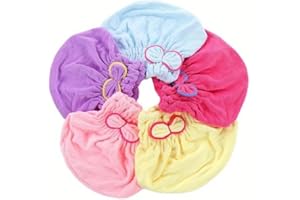 1pc Dry Hair Cap Coral Fleece Absorbent Soft Butterfly Bow Turban for Adults Quick Dry After Shower Spa Gym Travel Makeup