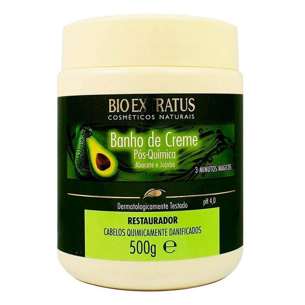 Linha Pos Quimica Bio Extratus - Banho de Creme Restaurador Abacate e Jojoba 500 Gr - (Bio Extratus Post Chemical Treatment Collection - Avocado & Jojoba Restoration Cream 17.63 Fl Oz)