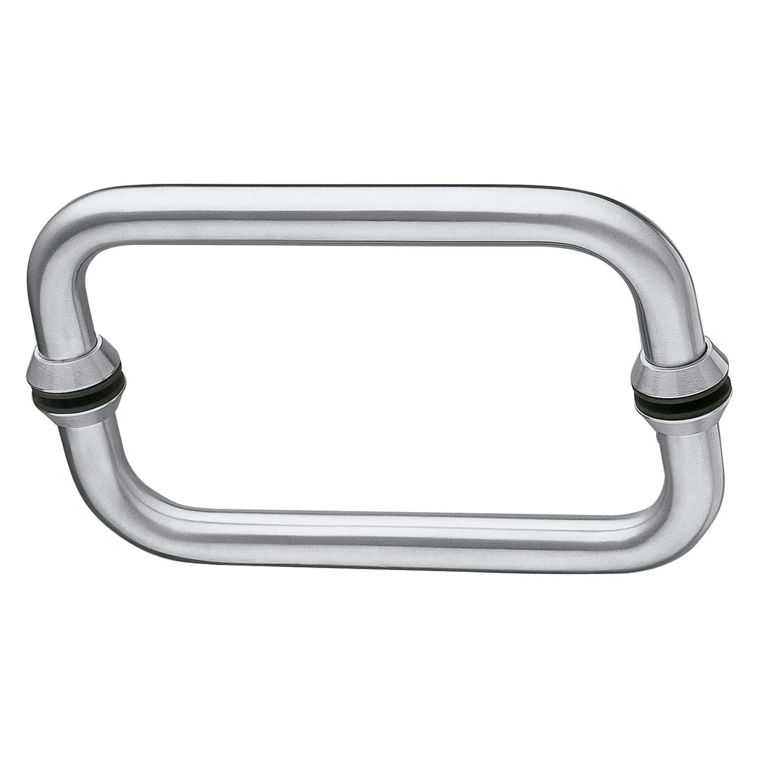 Amig - Set of Glass Handles Mod.4 18/8 Stainless Steel | Handle Set for Pull Down or Sliding Doors Thickness 10 – 45 mm | Dimensions: Handle: 19 x 150 mm, Rosette: Ø30 mm