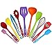 Kitchen Utensil Set - 11 Cooking Utensils - Colorful Silicone Kitchen Utensils - Nonstick Cookware with Spatula Set - Colored Best Kitchen Tools Kitchen Gadgets