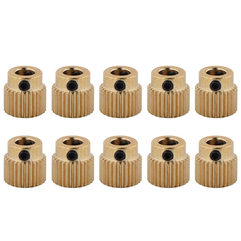 Kafuty 10PCS 3D Printer Accessorie Brass Drive Gear Portable Extruder Wheel for MK7 MK8 Extruder 26/40 Teeth(26 Teeth)