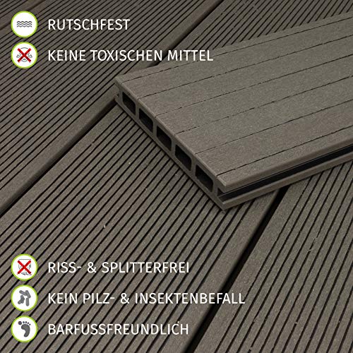 HORI® WPC-Terrassendiele Komplettset Aktion Hohlkammer Grau I Fläche: 15 m² I 3,50 m Dielenlänge – Bild 6