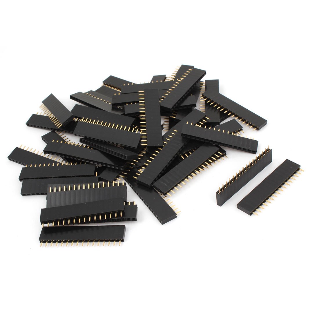 sourcing map 50PCS 2.54mm Spacing Female 16 Pins PCB Header Connector Single Row