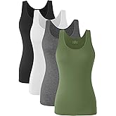Orrpally Basic Tank Tops for Women Undershirts Tanks Top Lightweight Camis Tank Tops 4-Pack