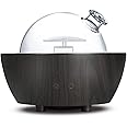 280ml Glass Essential Oil Diffuser Aromatherapy Diffusers Ultrasonic Cool Mist Humidifier with 2 Mist Modes & 7 Color LED Lights and Waterless Auto Shut-Off for Home Office Spa Bedroom,Dark Wood Grain