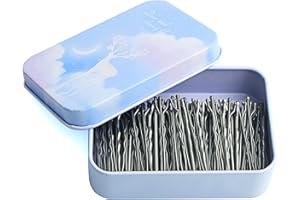 MAORULU Hair Bobby Pins with Cute Case, 200 CT Bobby Pins for Buns, Premium Hair Pins for Kids, Girls and Women, Great for All Hair Types (Silver)