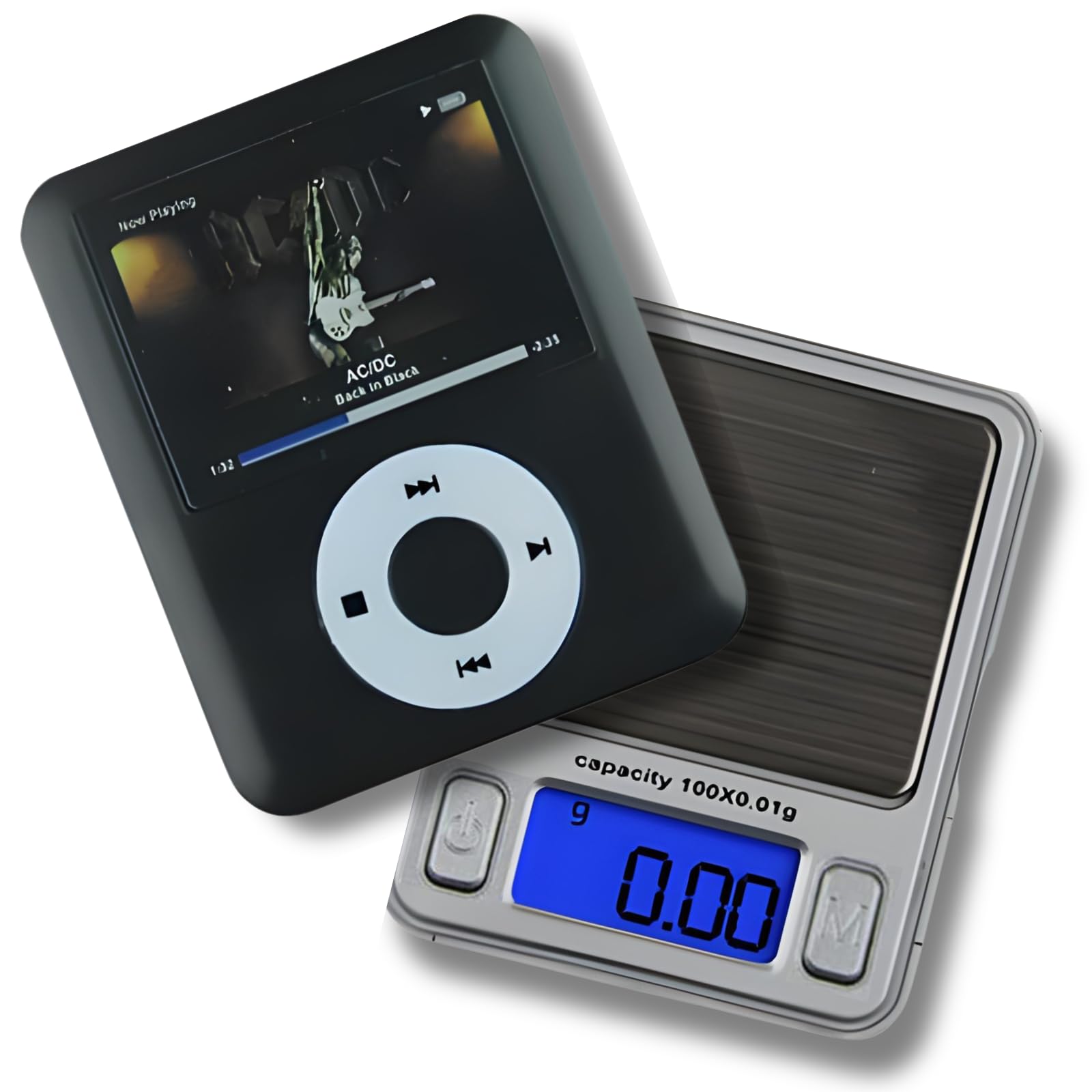 Boxonly Pocket Weighing Scales Electronic Digital Mini Scale MP3 Stylish Design with LCD Display 0.01-100g