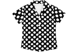 PINUP ANGEL Boy's Button Down Hawaiian Shirts Short Sleeve Cool Cute Print Aloha Dress Tops T-Shirt for Kids