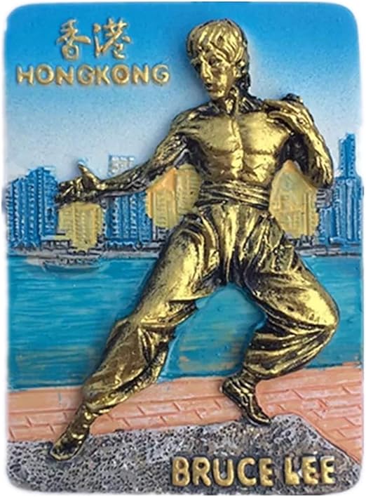 Amazon Com Bruce Lee Hong Kong China Fridge Magnet 3d Resin