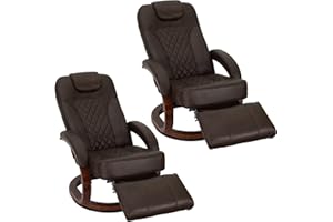 RecPro Nash 28" RV Euro Chair Recliner | Modern Design | RV Furniture | Swivel Base | Recliner Chair (2 Chairs, Chestnut)