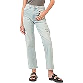 DEAR JOHN 90's Straight Leg Jeans for Women High Rise Ankle Length Comfort Stretch Denim