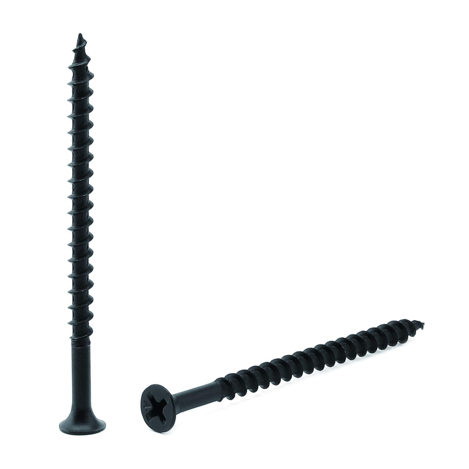 #7 x 2-3/4" Wood Screw 50PCS Black Phosphate Coated Stainless Flat Truss Head Fast Self Tapping Drywall Screws by SG TZH