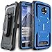 COVRWARE Aegis Series Case for Moto Z2 Play / Z2 Force with Built-in Screen Protector Heavy Duty Full-Body Rugged Holster Armor Case Belt Swivel Clip Kickstand, Blue