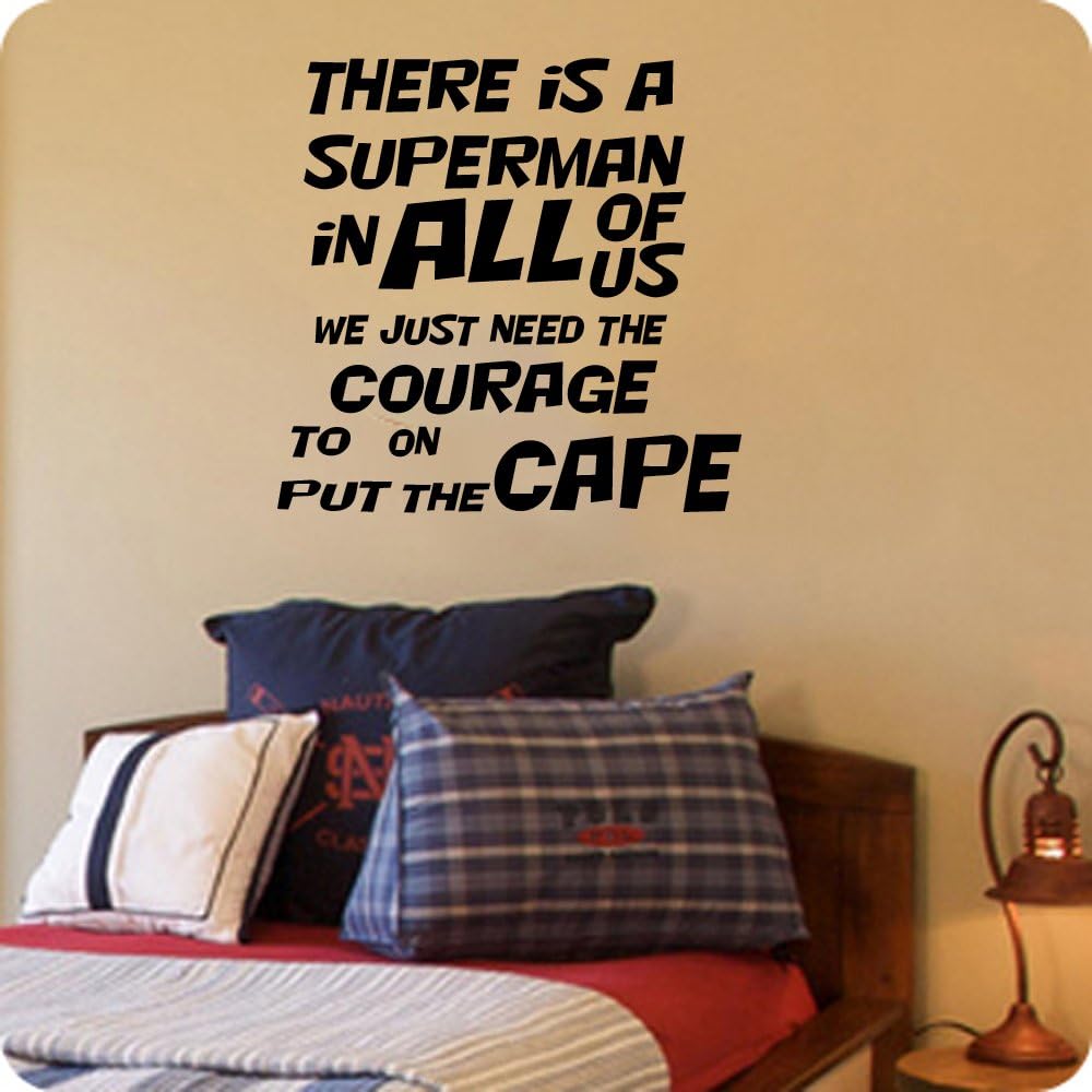 Kreative Decals There is a superhero in all of us we just need the courage to put on the cape-superman quote (16x16, Red)