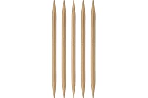 HARFINGTON 5Pcs Bamboo Knitting Needles Double Pointed Size US 10.5(7mm) Carbonized 6 Inch(15cm) Straight for Handmade Creati
