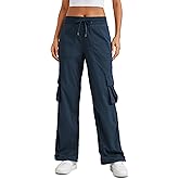CRZ YOGA Lightweight Cargo Casual Pants for Women 30" - Ruched Straight Leg Travel Athletic Hiking Joggers