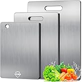 UFJEG Titanium Cutting Board, 3 PCS Titanium Cutting Boards for Kitchen, Non Toxic, Double-Sided Food Grade Chopping Board for Outdoor Camping(15.6" x 11", 13" x 9.3", 11.8" x 7.8")