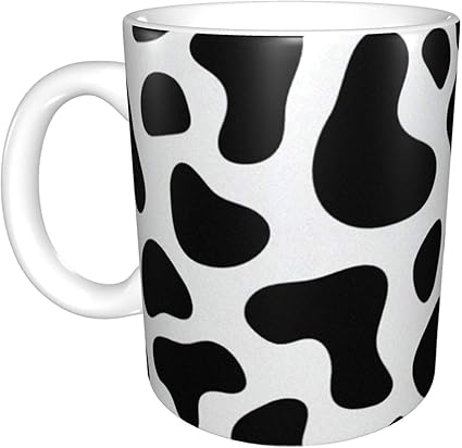 Amazon 牛柄 動物柄 ブラック マグカップ 陶器 お茶カップ セラミック コーヒーカップ ハンドル付き コーヒーマグ 耐久性 大容量 食器 おもしろい 贈り物 人気 330 Ml 魚の名前 カップ ソーサー