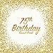 75th Birthday Guest Book: Party celebration keepsake for family and friends to write best wishes, messages or sign in (Square Golden Glitter Print) by 