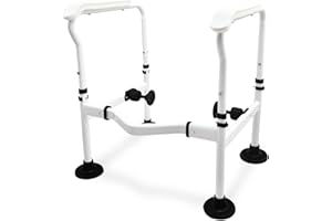 Sangohe Toilet Safety Rails - Toilet Safety Frame for Elderly - Toilet Brace for Elderly - Handicap Toilet Seat with Handles - Toilet Bars for Elderly and Disabled, 502D-A