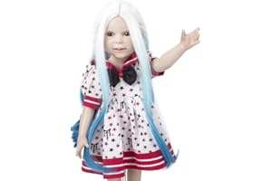 MUZIWIG Doll Wigs for 18'' American Dolls, Heat Resist Pink Curly Wigs Doll Wigs for 18'' Dolls