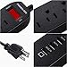 Poweradd 3-Outlet Power Strip 5ft Cord Charging Station with 3 Smart USB Ports - 2 Pack (Black+White)