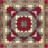 Easy Quilt Kit Christmas Poinsetta Nine Patch/EXPEDITED SHIPPING