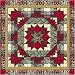 Easy Quilt Kit Christmas Poinsetta Nine Patch/EXPEDITED SHIPPING
