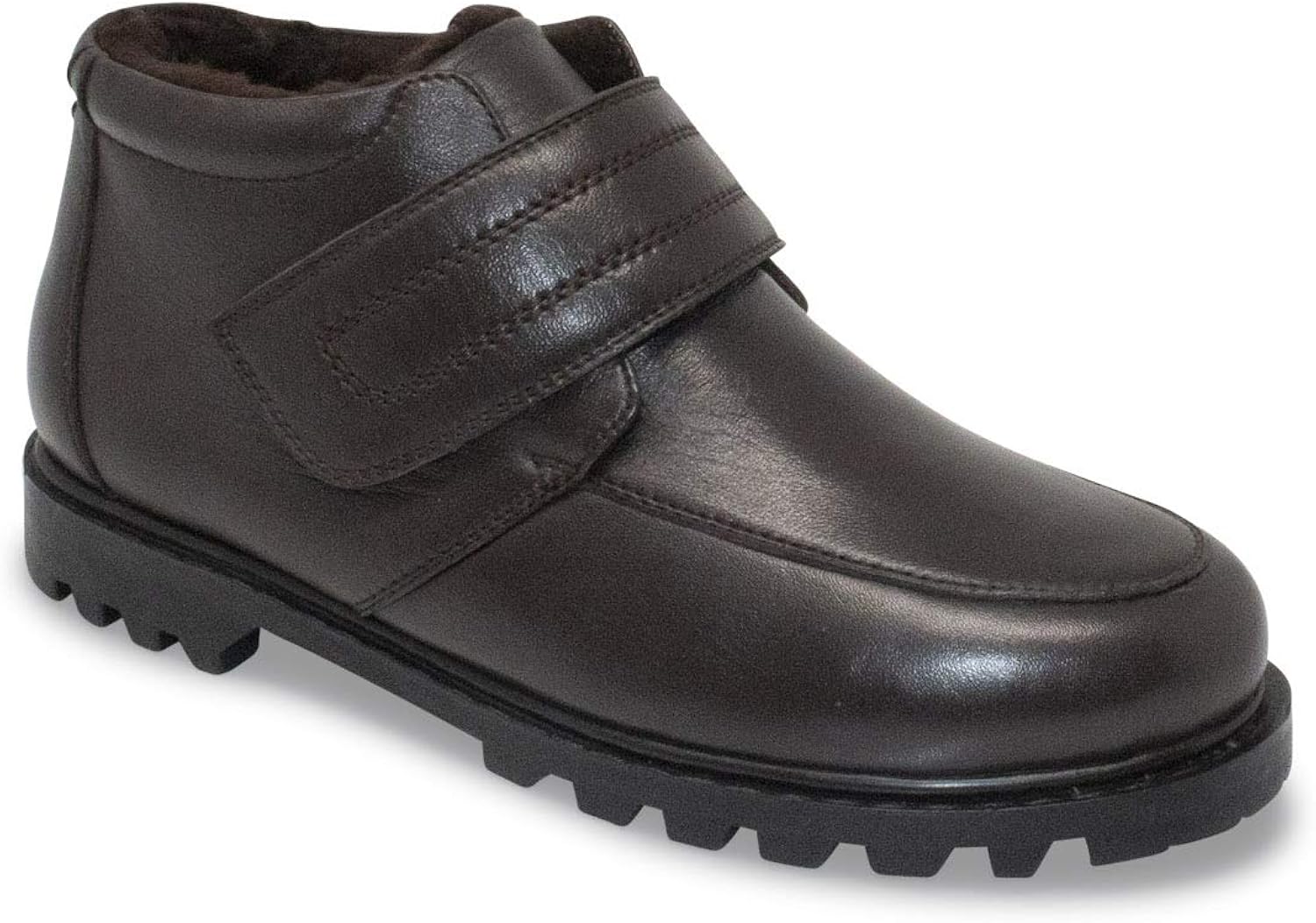 Mens Leather Touch Fasten Boot Wide Fit Amazon.co.uk Shoes & Bags
