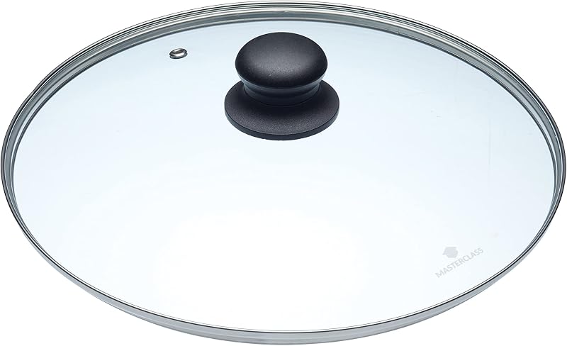 MasterClass KitchenCraft 28cm Glass Saucepan Lid with Steel Rim