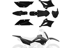 BAOUFF Plastics Kit for KLX110,Dirt Bike Fairing Body Work Set Mudguard with Number Plate for Pit Bike KLX 110 2010-2025/KLX 110L 2010-2024 Black