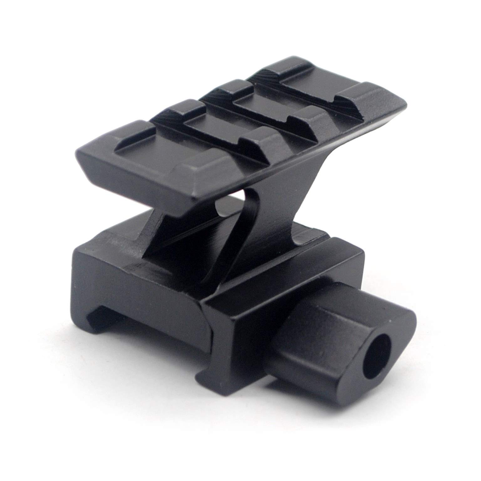 TRIROCK See-Through High Profile Compact Tall Tactical Riser Base Mount with 3 Slots Picatinny Weaver Rail Fits 21mm Rail