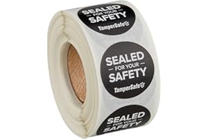 Angel's Peel Lounge Tamper Proof Stickers Roll - Self Adhesive Tape Label Stickers - Food Labels for delivery of Bags, Cups, Bottles or Boxes – 1x3 Inch Round – 250 Counts - Black