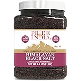 Pride Of India - Himalayan Black Rock Salt - Coarse Grind, 2.2 Pound (35.2 Oz) - Kala Namak - Contains 84+ Minerals - Perfect