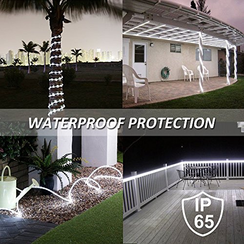 Ustellar 66ft 200 LED Rope Lights, IP65 Waterproof USB 5V String Lights, Outdoor Fairy Lighting for DIY Wedding, Party, Garden, Yard, Corridor, Christmas Decorations, Cool White