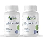 Scientific Health Solutions Melatonin 120mg High Dose Sleep Aid (2 Pack) | Single Capsule High Dose Melatonin Sleep Aid for Adults | Extra Strength, Non-Habit Forming | Vegan, Non-GMO, Made in USA