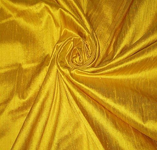 Gold Yellow 100% Shantung Silk Fabric Yardage by The Yard 45" Wide